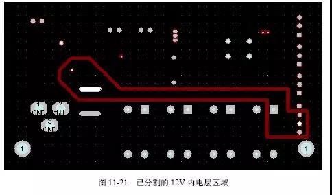 圖11-21 已分割的12V內(nèi)電層區(qū)域